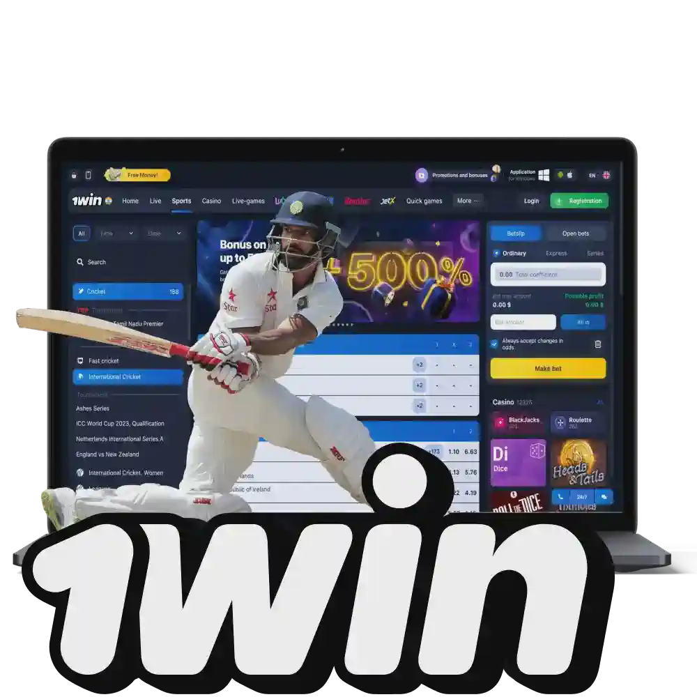 Live cricket betting odds display for Bangladesh vs India match on 1win platform